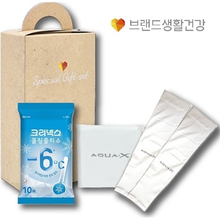 쿨아이스세트 브생건120호(크리넥스쿨링물티슈+아쿠아쿨토시)