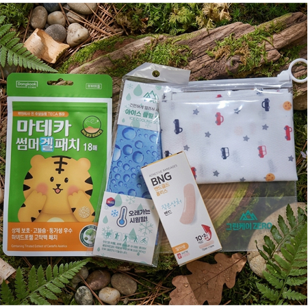 썸머 안전키트 세트/썸머겔패치/국산면손수건/쿨링스카프/밴드/홍보용.판촉용 스티커부착 가능