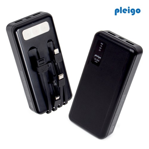 액센 B421 20000mAh 플래시 4 in 1 케이블 일체형 보조배터리