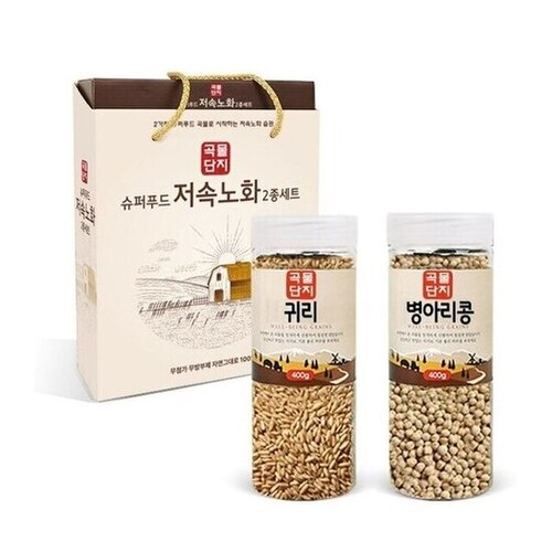 슈퍼푸드 저속노화 곡물 2종 선물 세트 (귀리 병아리콩)