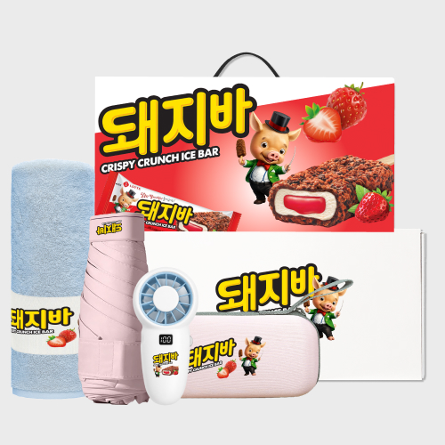 썬 앤 브리즈 기프트세트 305호 (5단 사각 암막 양우산+휴대용 선풍기+크로커다일 퍼스널 라벨타올)