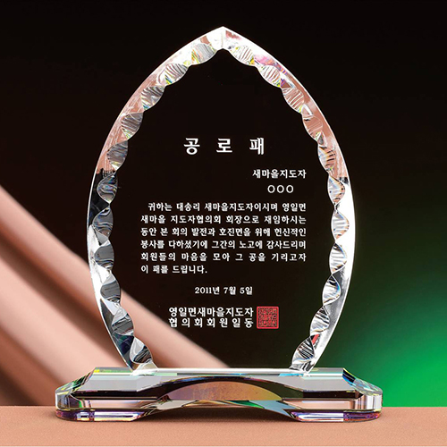 나뭇잎 지붕 크리스탈 감사패 공로패