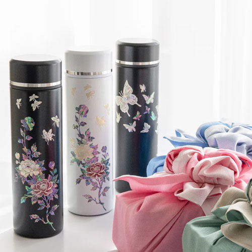 자개 목단 나전칠기 316 스테인레스 텀블러  500ml