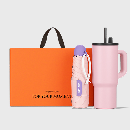 BS148 컬러룸 초경량 우양산 미니 컬러암막 5단 양우산 선물세트+메트로 처 스트로우 캡 핸들 텀블러세트 710ml