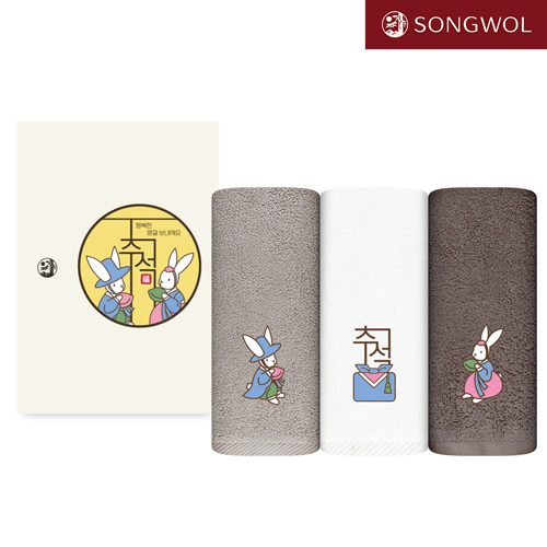 송월 2026 달이별이 복토끼 추석 타올 150g 1P