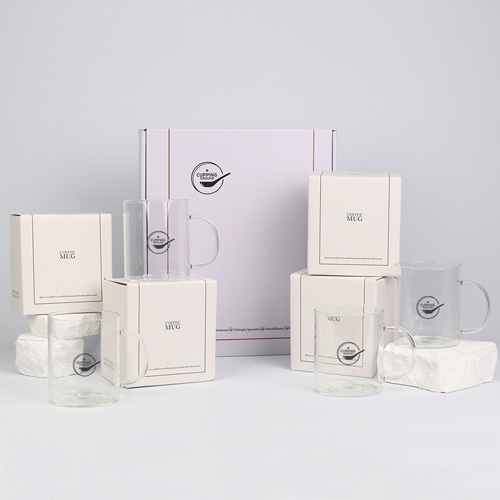 커핑그라운드 내열강화유리 아이스 머그컵 선물세트 CG470ml 4개입