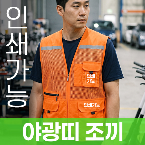 야광띠 조끼 주문제작 전사인쇄