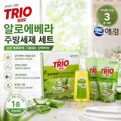 애경 알로에  주방세제3종 세트(500g 본품1개+300ml 리필2개)