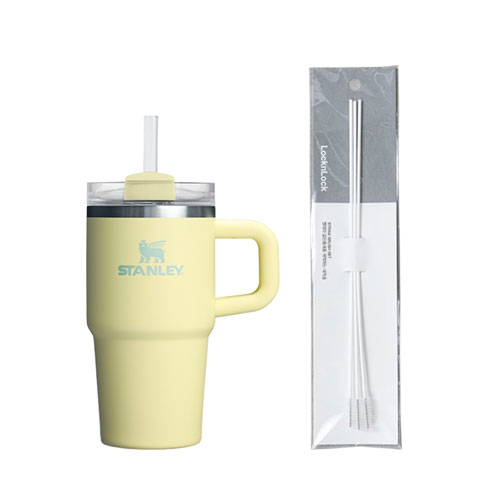 처 H2.0 플로우스테이트텀블러591ml(손잡이형) + 빨대솔 3P