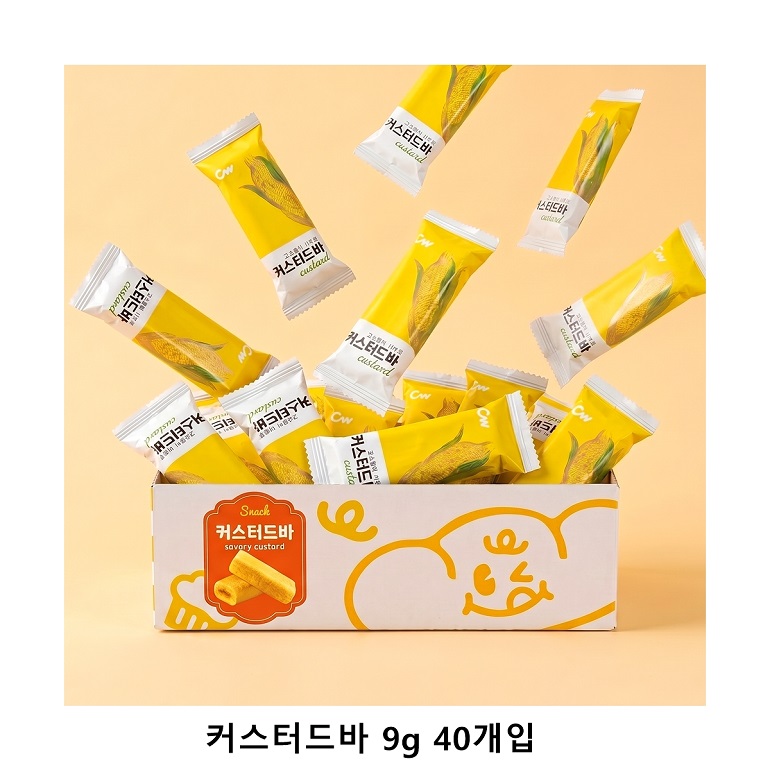 위크앤드 커스터드바 9g 40개입 과자 간식 답례품
