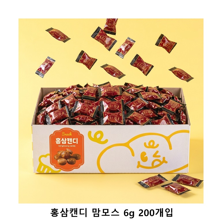 위크앤드 홍삼캔디 맘모스 6g 200개입 과자 간식 답례품