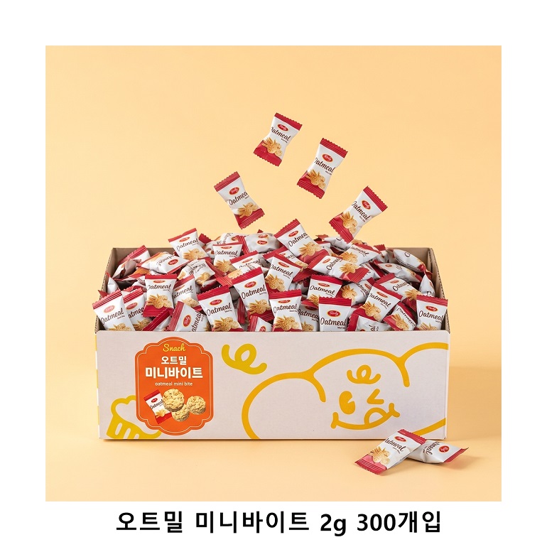 위크앤드 오트밀 미니바이트 2g 300개입 과자 간식 답례품