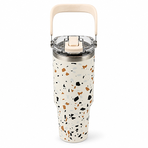 인네이쳐 테라조 텀블러 1200ml 스텐텀블러 빨대텀블러 대용량텀블러 / 인쇄제작가능