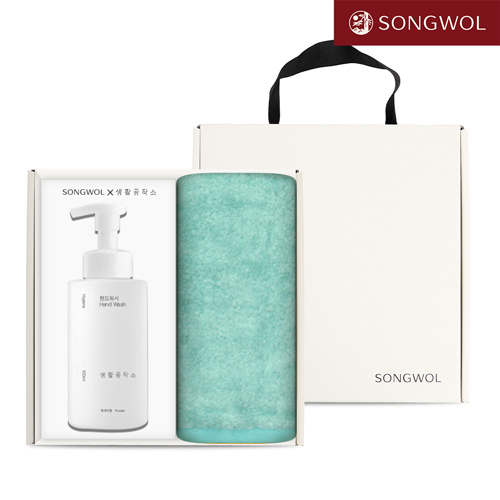 송월 핸드워시 기프트세트 37 (솔리드 뱀부무지 250g 1P + 생활공작소500ml 1P