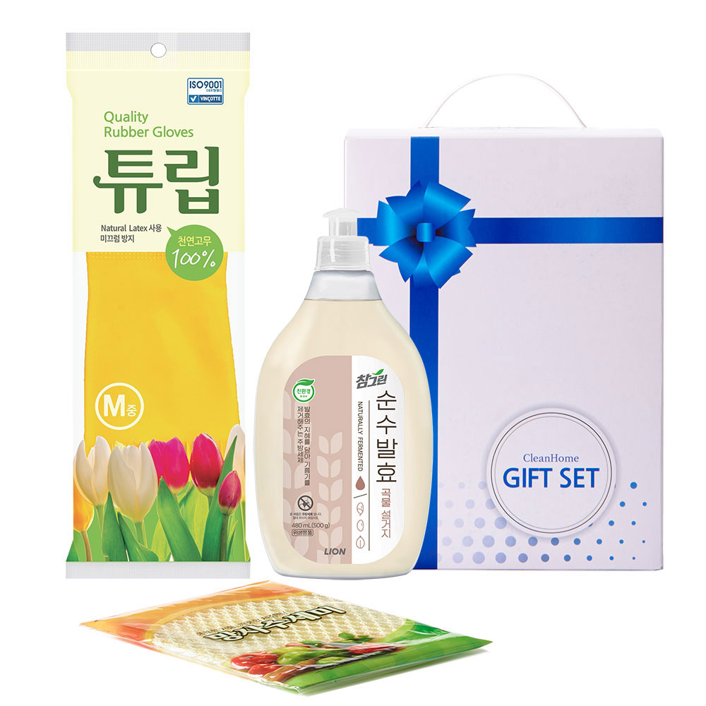 참그린곡물 간편고무장갑 수세미(3종)