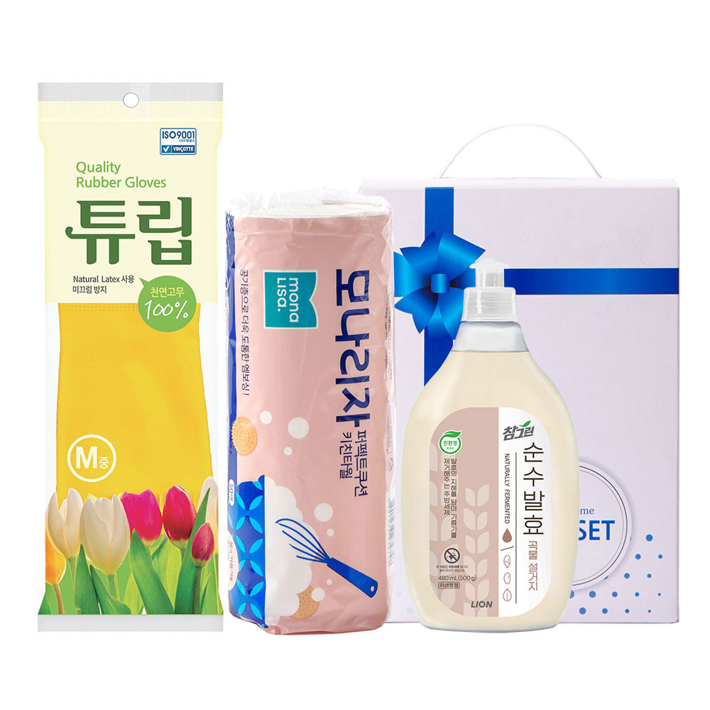 참그린곡물 간편고무장갑 키친타올(3종)