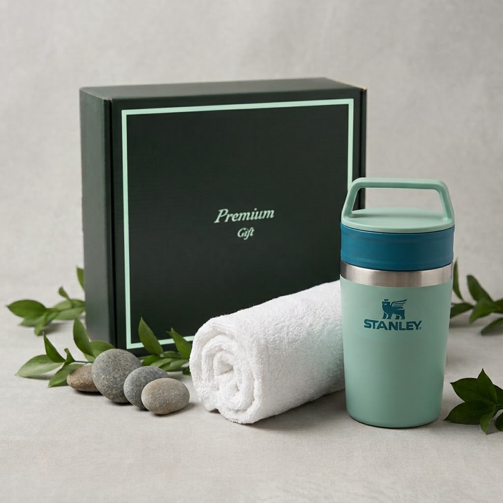 스탠리 텀블러 카페투고 236ml+30수 에로우 140g 수건 타올 텀블러세트 까페투고 SL03