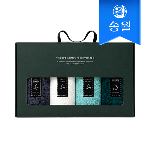 송월타월 루미에르 220g 40수 코마사 코튼타올 4매 기프트세트 선물 답례품