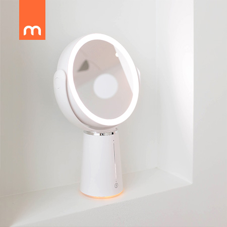 무아스 360도 회전 듀얼 5X 무선 LED 거울