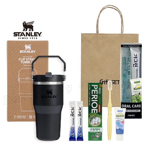 스탠리 플립스트로591ml 텀블러세트7호 오랄케어 페리오100g 큐빅 크리스탈캡 가그린 카밀(쇼핑백포함)
