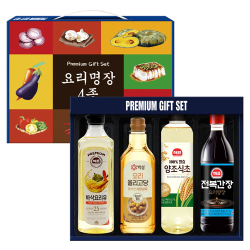 요리명장 4종세트 (바삭요리유+요리올리고당+양조식초+전복간장)