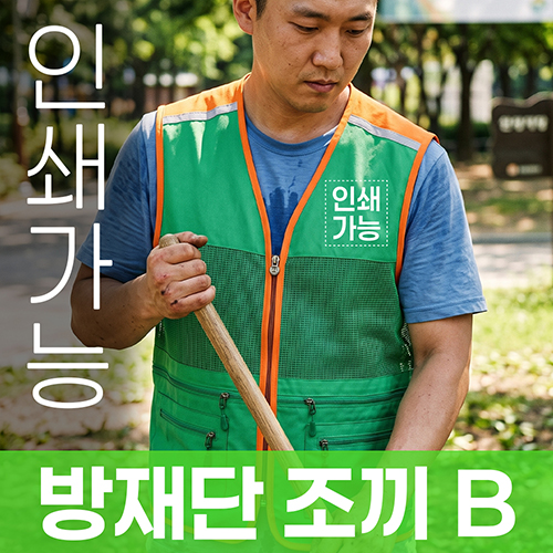 방재단 조끼 B 주문제작 전사인쇄