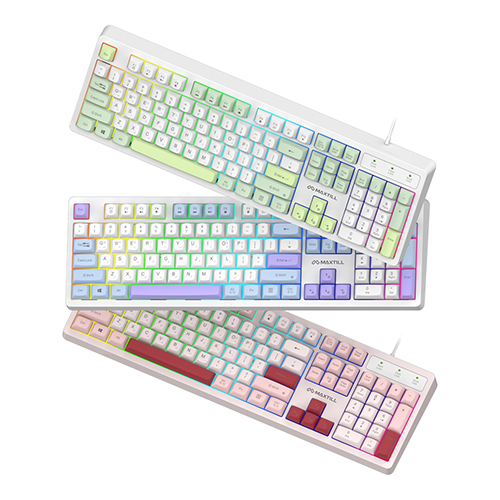 맥스틸 RGB 멤브레인 유선 키보드 104키 사무용 게이밍 키보드