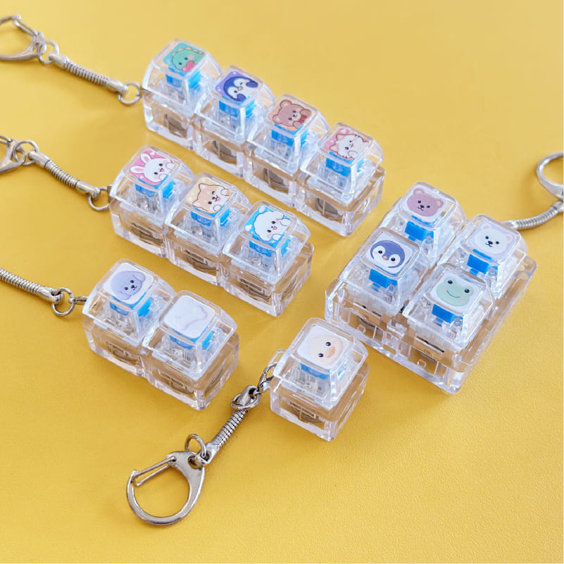 투명 LED 키캡 키링 굿즈 주문제작