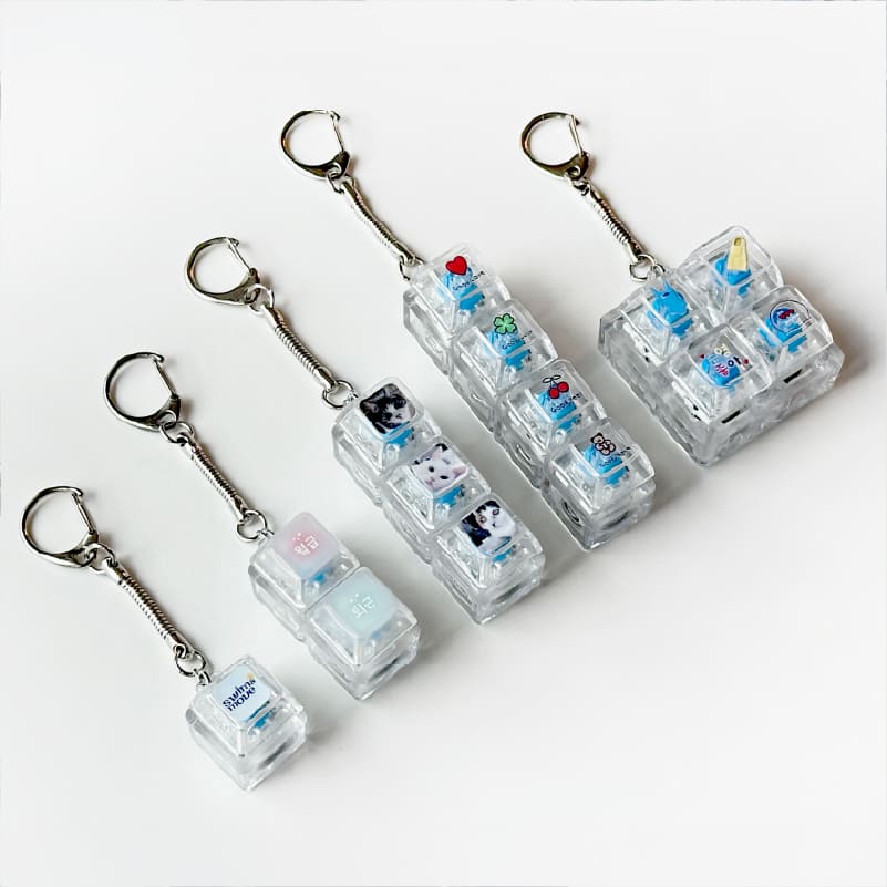 LED 투명 키캡 키링 주문제작 굿즈