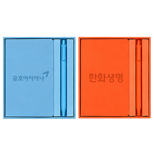 원톤 컬러 A6 메모장 다이어리 볼펜 세트 H874