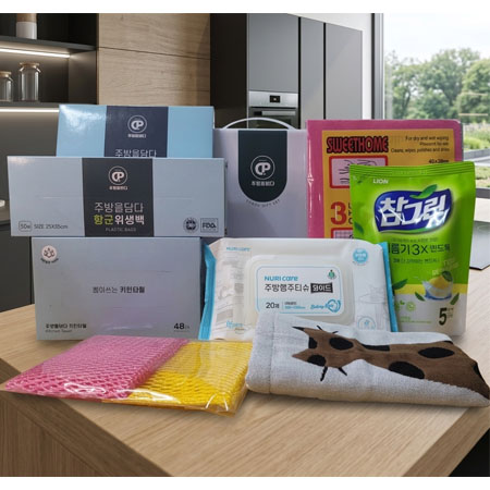 고급주방선물세트 주방행주티슈 위생백 위생장갑 키친타올  독일행주 주방세제 주방행주 망사수세미 명절선물세트 홍보용스티커부착