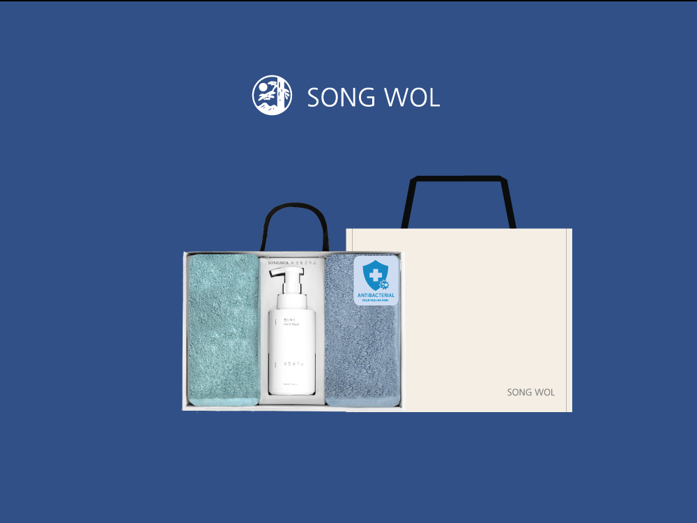 송월타올(170g) 항균 클라우디아 40 2종 X 핸드워시 1종 명절답례품 고급선물세트