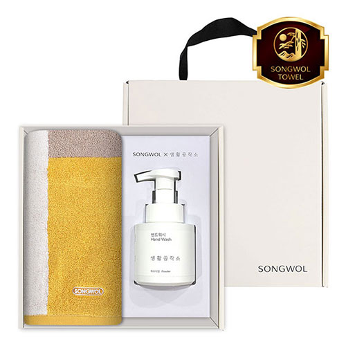 송월 생활공작소 2P 세트 (컬러웨이 타올 1매 + 핸드워시 250ml 1개)