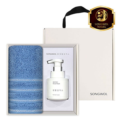 송월 생활공작소 2P 세트 (호텔 뉴필라라인 타올 1매 + 핸드워시 250ml 1개)