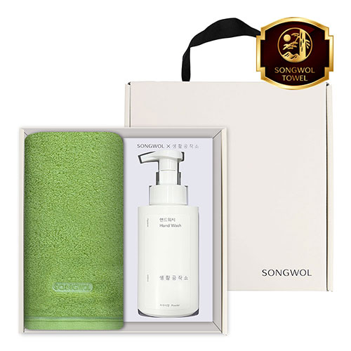 송월 생활공작소 2P 세트 (컬러풀 타올 1매 + 핸드워시 500ml 1개)
