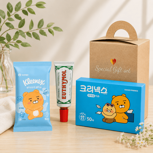 브생건92호 3종 세트(유시몰 치약 20g + 카카오 물티슈 10매 + 카카오 휴대용티슈 50매)
