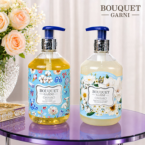 부케가르니 샴푸 500ml + 바디워시 520ml + 끈케이스