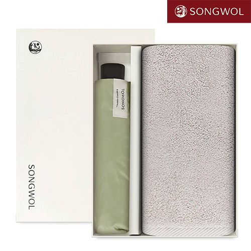 [송월타올] 뉴컬러무지40 (150g) + 3단 베이직 수동 우산 2P 콤보세트
