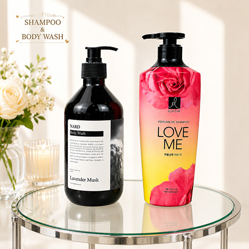 LG생활건강 엘라스틴 샴푸 400ml + 나드  바디워시 500 ml + 끈케이스