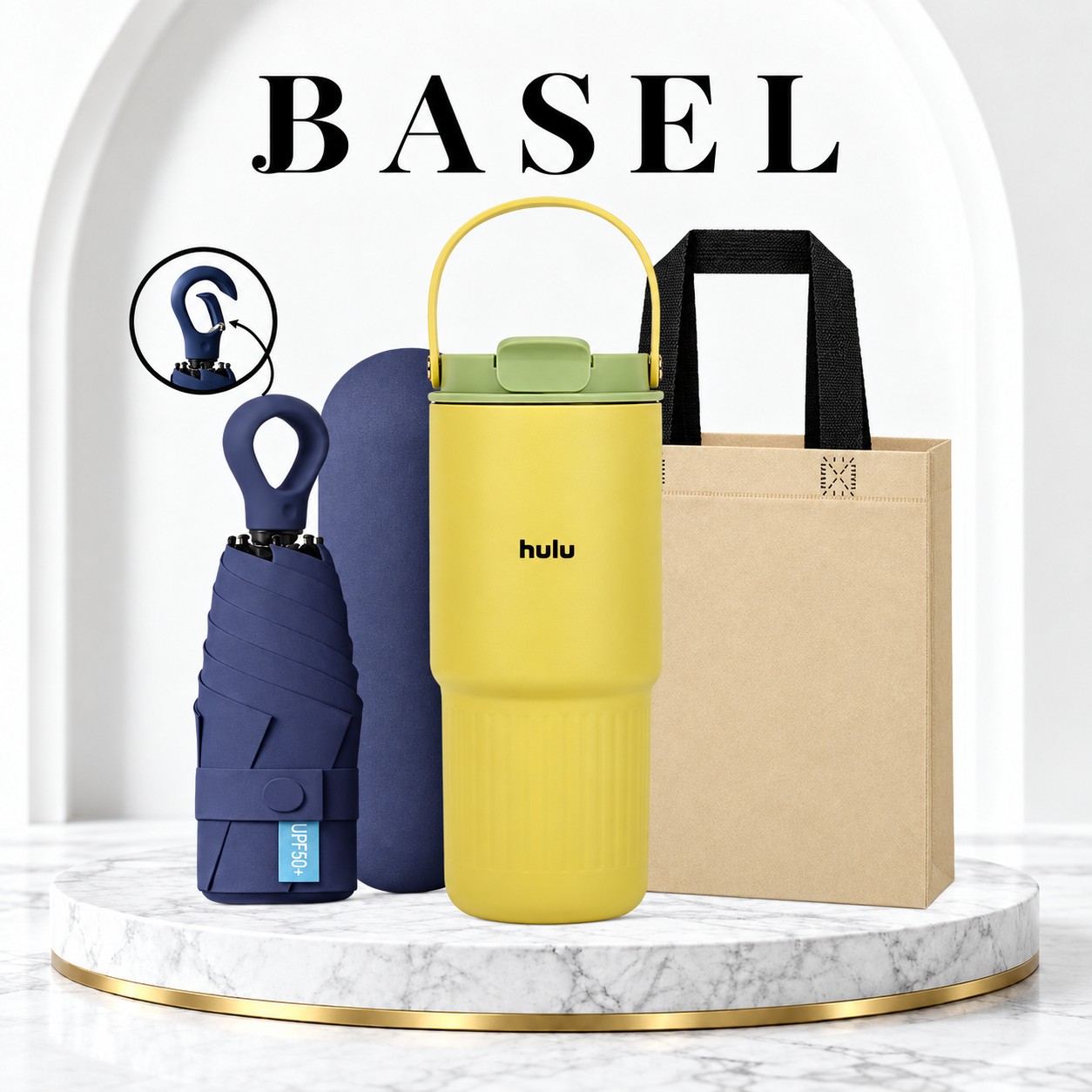 바젤 라지 투웨이 텀블러 710ml + 고리형 5단 양우산(UV차단)