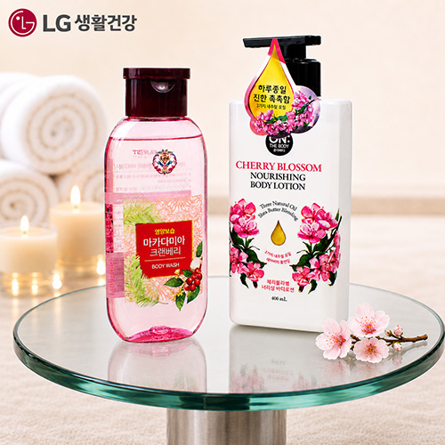 LG생활건강 바디워시 + 체리블라썸 바디로션 +끈케이스