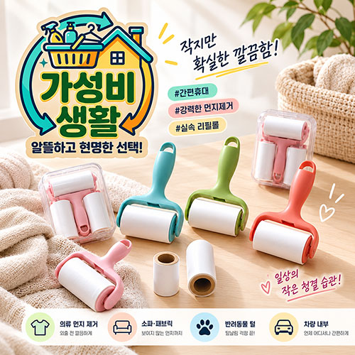 미니 테이프 클리너 리필형 꼬마 돌돌이