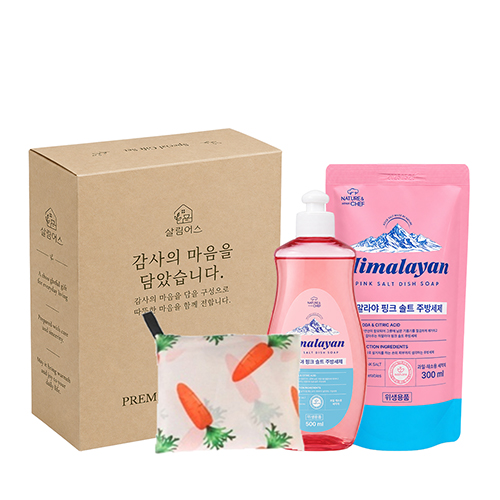 [살림어스] 주방세제(500ml)+주방세제(300ml)+주머니시장가방(특대)