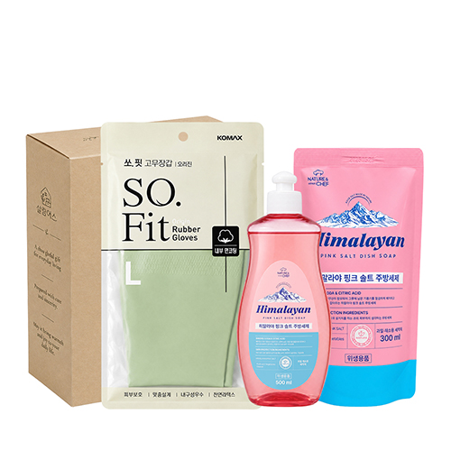 [살림어스] 주방세제(500ml)+주방세제(300ml)+쏘핏고무장갑(L)