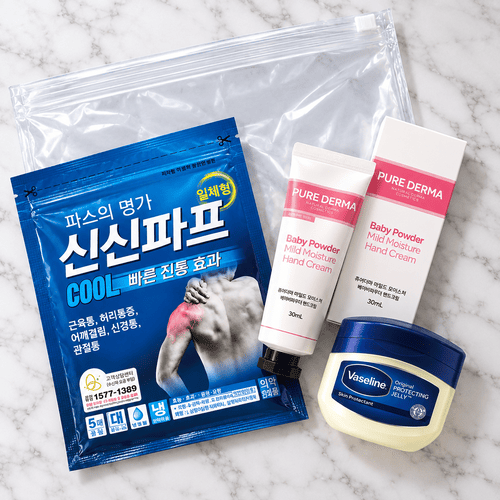 몸편한 건강돌봄 파스세트 (일체형 신신파스+LG퓨어더마 핸드크림+바세린젤리)