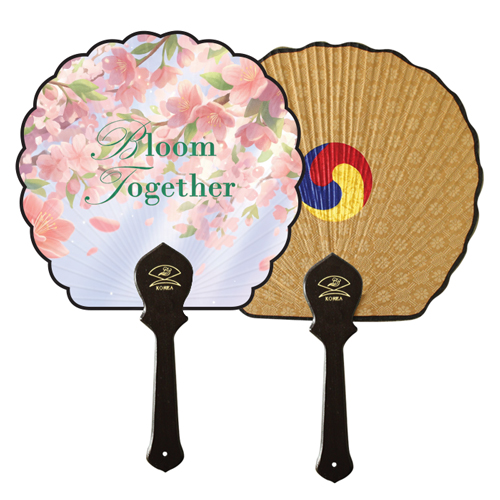 공단 연엽선 단면 컬러인쇄 독판 전통부채 대형, 중형