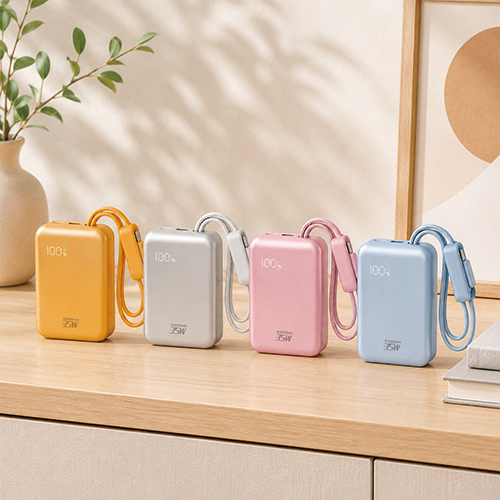 원가애 플랫핏 35W 슬림 케이블내장 보조배터리 10000mAh