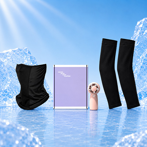 원가애 선물세트 초소형 컴팩트 버블 선풍기+썬스크+냉장고쿨토시