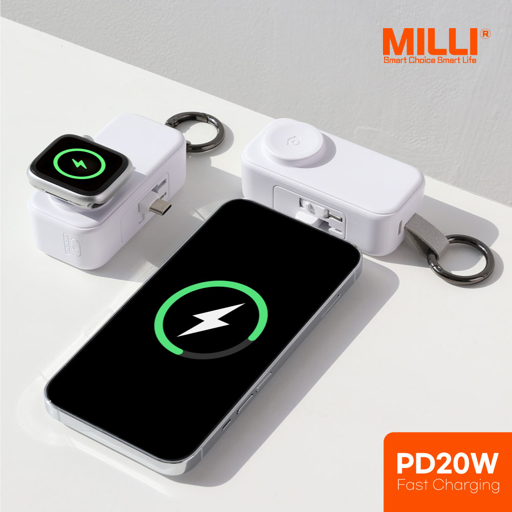 milli PD 20W 올인원 워치독 키링 포켓보조배터리 FOTO-G 5000mAh