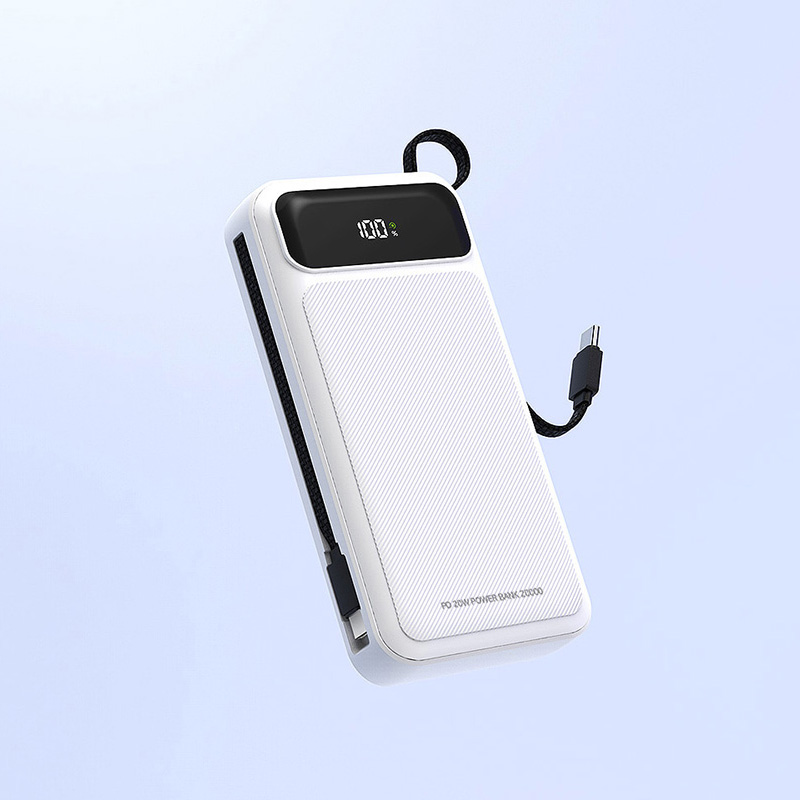 뉴에이커 LCD PD 20W 20000mAh 미니보조배터리 일체형 + C타입 케이블